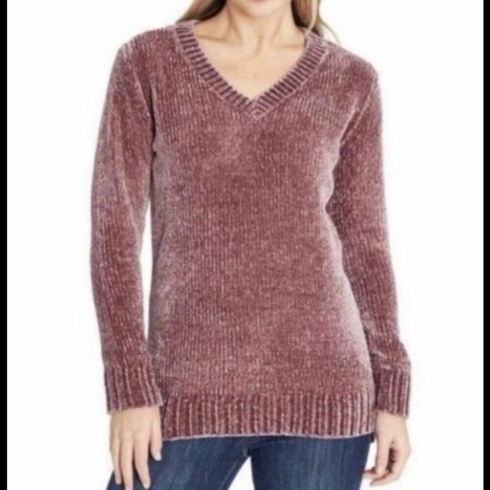 ORVIS Sz XXL Mauve Chenille Tunic Pullover Sweater Tunic